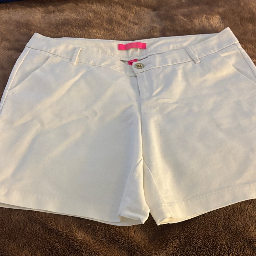 Lilly Pulitzer White Shorts with Pink Accent